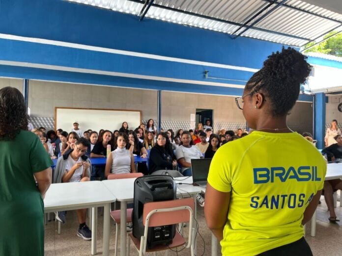 Alunos, professores e toda a comunidade escolar tiveram a chance de mergulhar na história de uma das maiores atletas do Brasil: Ane Marcelle.