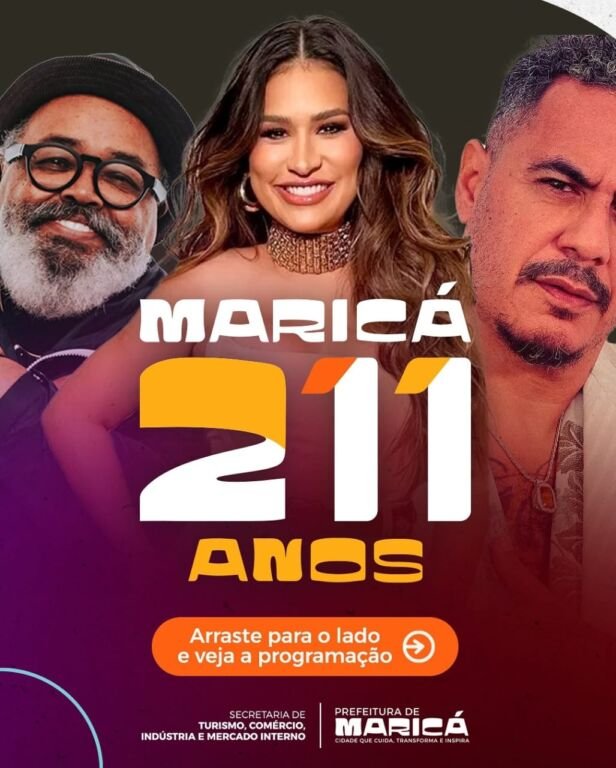 A Prefeitura de Maricá anunciou, nesta quinta-feira (24/04), a programação do aniversário dos 211 anos de Maricá.