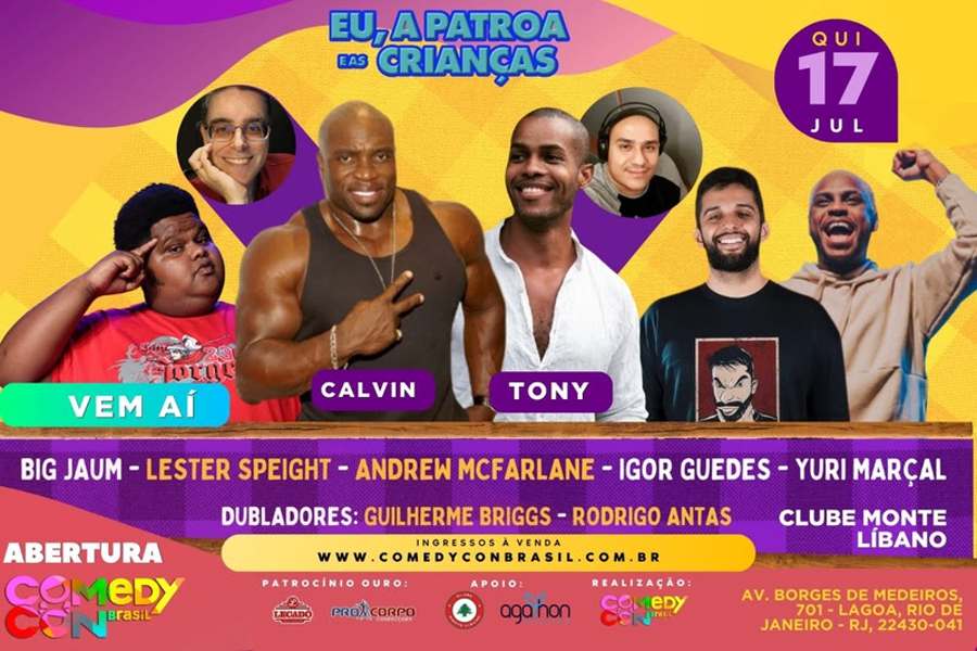 No dia 17 de julho, Niterói será oficialmente a capital do riso, onde acontecerá a noite de abertura da Comedy Con Brasil, maior evento de humor da América Latina.