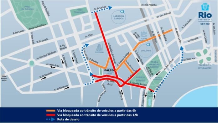 A Prefeitura do Rio informa que, no próximo domingo (26/10), serão realizadas alterações no trânsito e na circulação das vias da região da Lapa