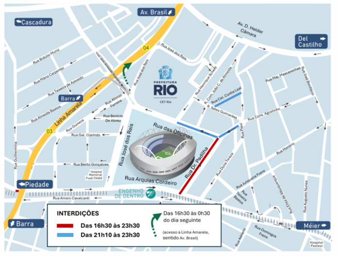 botaXvasco 5_niltonsantos A CET-Rio realizará uma operação de trânsito nesta quarta-feira, dia 05/11, para o jogo entre Botafogo e Vasco pelo Campeonato Brasileiro, que acontece às 19h30, no estádio Nilton Santos, em Engenho de Dentro.