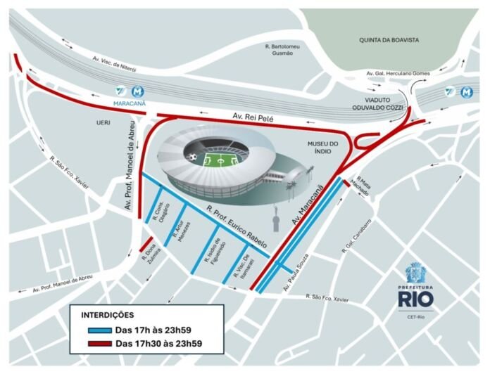 image A Companhia de Engenharia de Tráfego do Rio de Janeiro (CET-Rio) realizará nesta quinta-feira (11/12) operação de trânsito para o jogo entre Vasco e Fluminense pela semifinal da Copa do Brasil, que acontecerá às 20h, no estádio do Maracanã.
