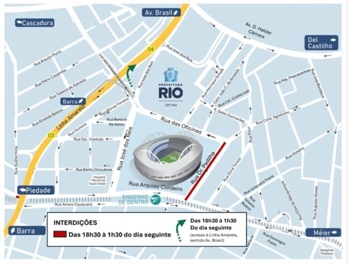 A CET-Rio realizará uma operação de trânsito nesta quinta-feira (29/01) para o jogo entre Botafogo e Cruzeiro, válido pelo Campeonato Brasileiro