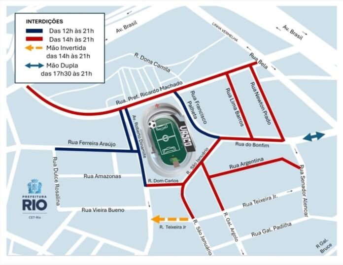 image (2) A Companhia de Engenharia de Tráfego do Rio de Janeiro (CET-Rio) realizará operação de trânsito neste domingo (18/01), para o jogo entre Vasco e Nova Iguaçu, pelo Campeonato Carioca, que acontece às 18h, no estádio São Januário, no bairro Vasco da Gama.