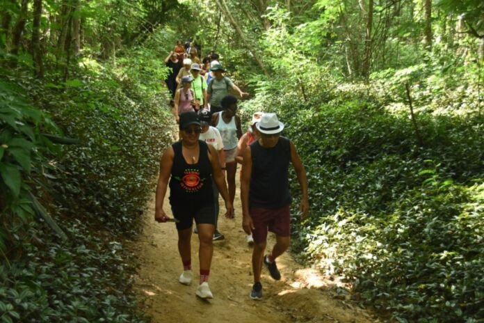 A Prefeitura de Maricá, por meio da Secretaria de Políticas para a Terceira Idade, realizou na manhã desta quinta-feira (16/04) uma caminhada no Caminho de Darwin, em Itaipuaçu, com alunos da Casa da Terceira Idade do Centro e de Bambuí