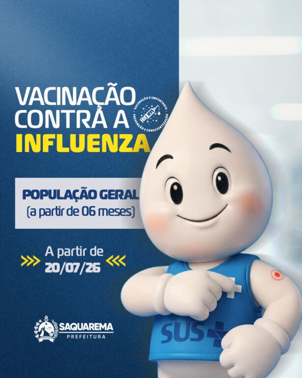 A Prefeitura de Saquarema, por meio da Secretaria Municipal de Saúde, ampliará a campanha de vacinação contra a Influenza (gripe)