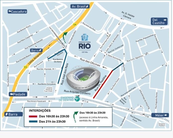 A CET-Rio irá implantar uma operação de trânsito nesta quinta-feira (23/07) para o jogo entre Botafogo e Vitória, pelo Campeonato Brasileiro