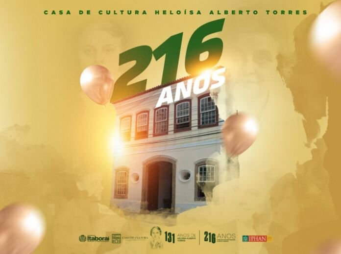 A Prefeitura de Itaboraí, por meio da Casa de Cultura Heloísa Alberto Torres (CCHAT), preparou uma programação especial para celebrar o aniversário do espaço cultural, que completa 216 anos.
